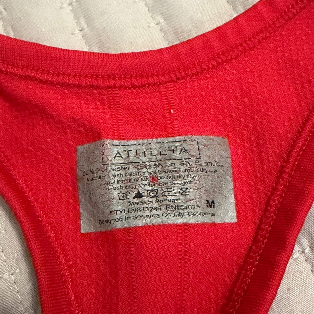 Red Athleta Ruched Racerback Tank Top - Picture 3 of 3